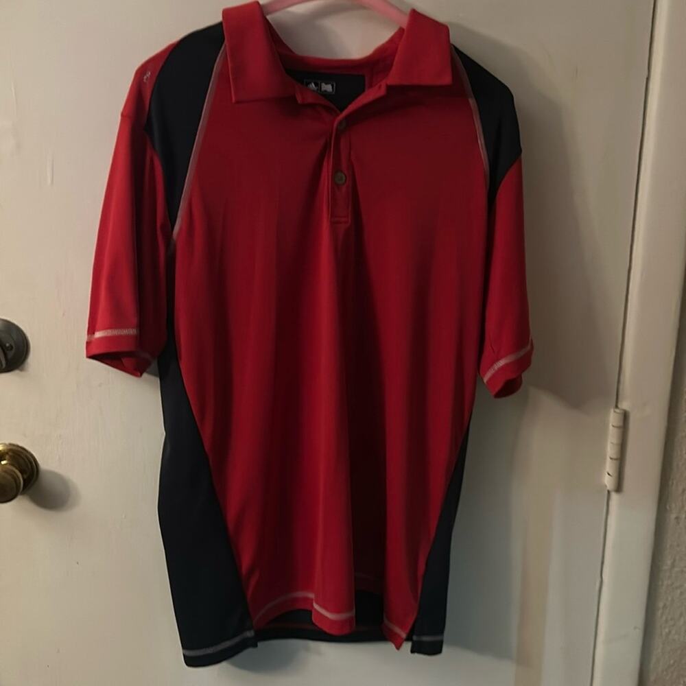 Adidas Adizero Golf Shirt Red/Blue M Activewear Athleisure Sportswear Casual